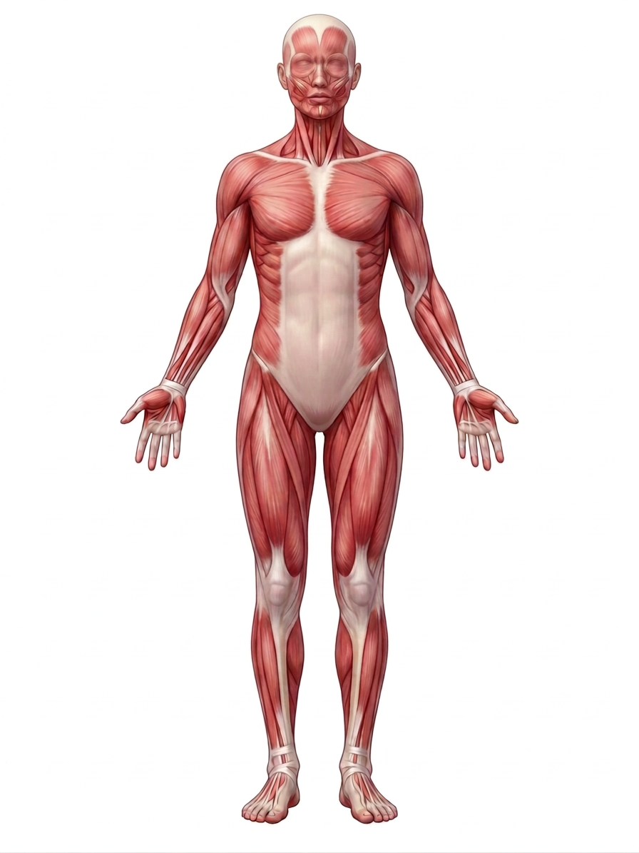 Système musculaire humain — vue de face
